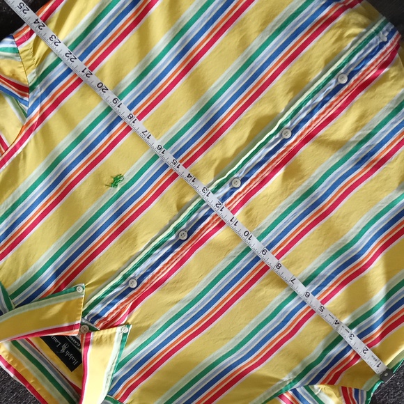 🌞VTG Ralph Lauren🌞 - Yellow/Multi Stripe L/S Button Down - Picture 9 of 11